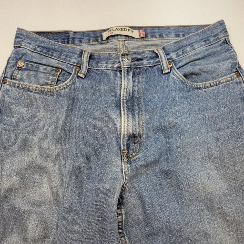 Levi's 550 Jeans Mens 34x32 Blue Relaxed Tapered Leg 100% Cotton Denim